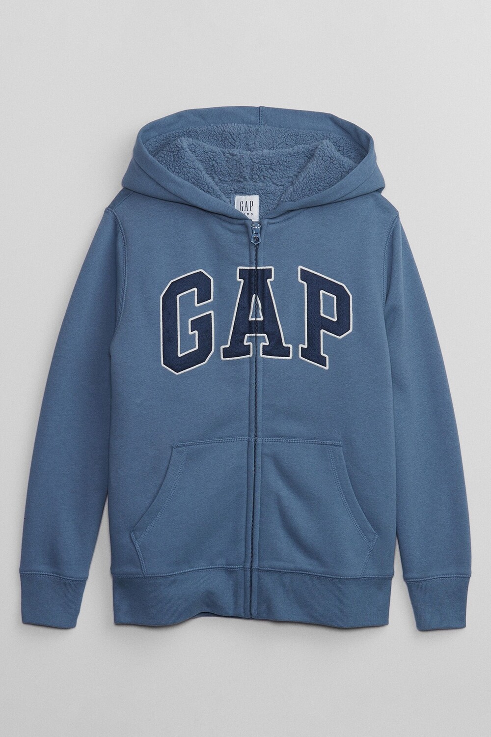 

Толстовка на молнии с логотипом и подкладкой из искусственной овчины Gap, синий