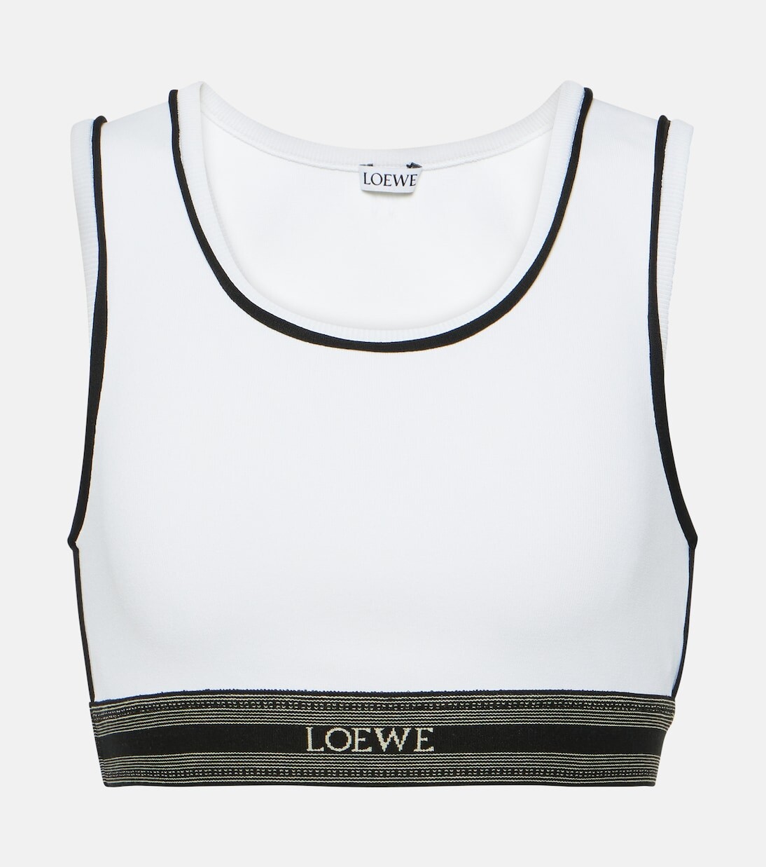 

Укороченная майка с логотипом Loewe, белый