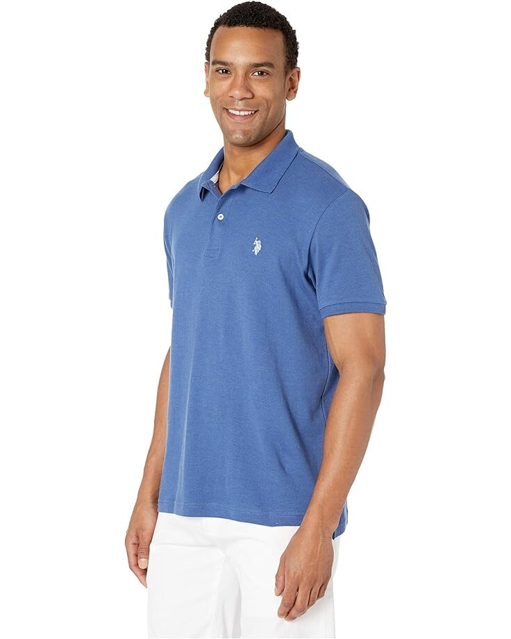 

Поло U.S. POLO ASSN. Solid Interlock Polo, цвет Summer Navy Heather