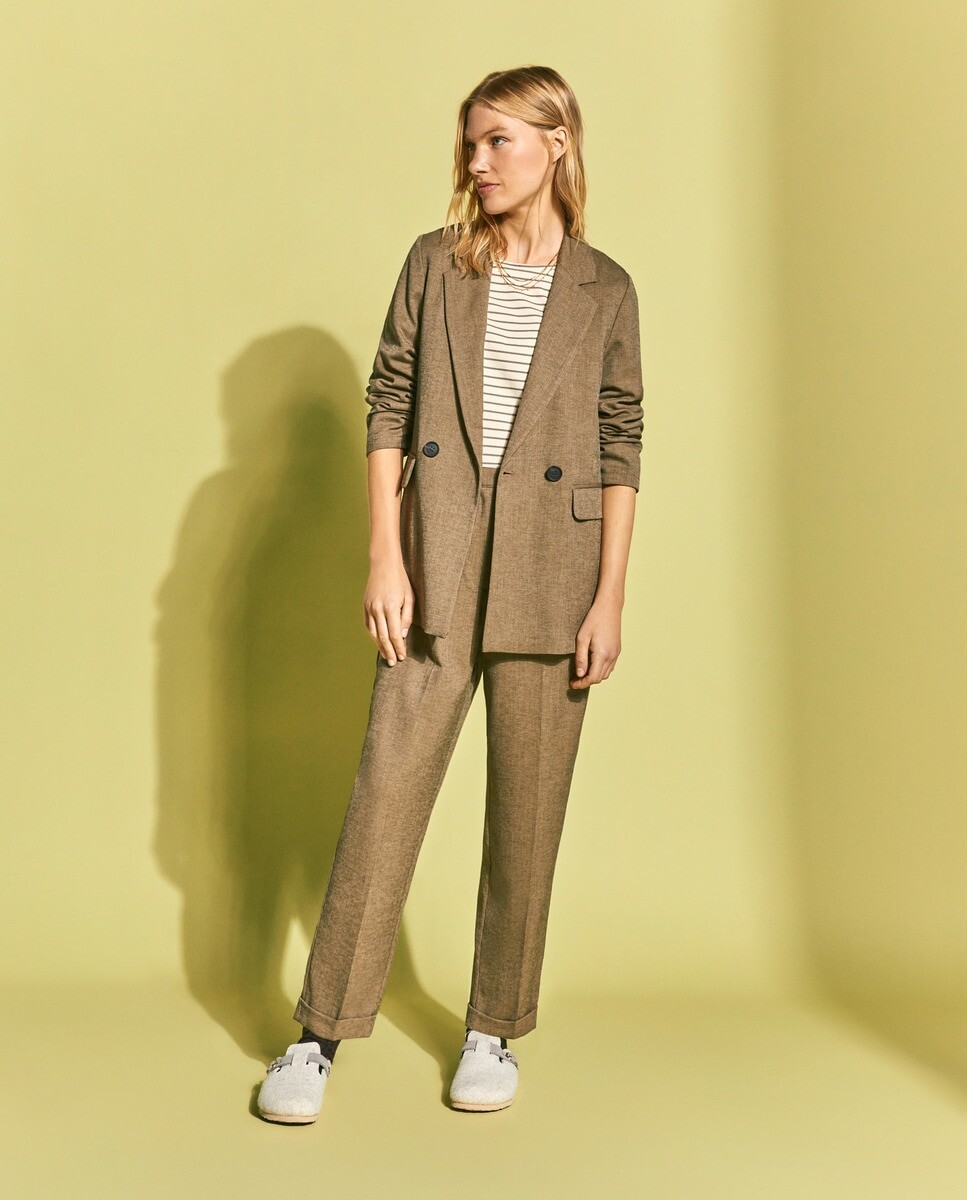 

Женские брюки со складками Southern Cotton, коричневый зеленый