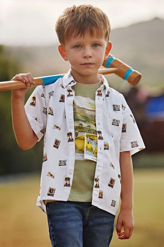 Детская хлопковая рубашка Mayoral, мультиколор