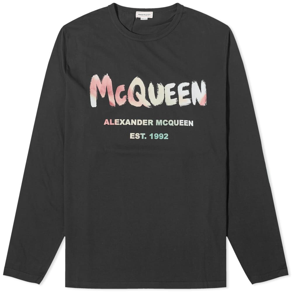

Alexander McQueen Футболка с логотипом Solarized Graffiti, черный