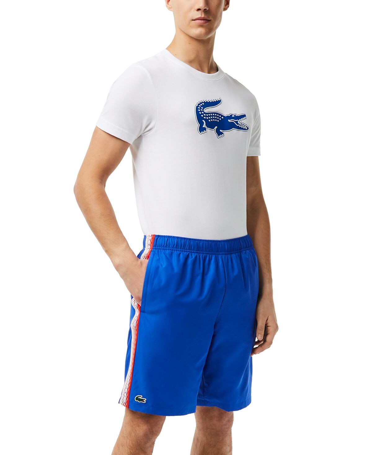 

Мужские теннисные шорты стандартного кроя в фирменную полоску Lacoste