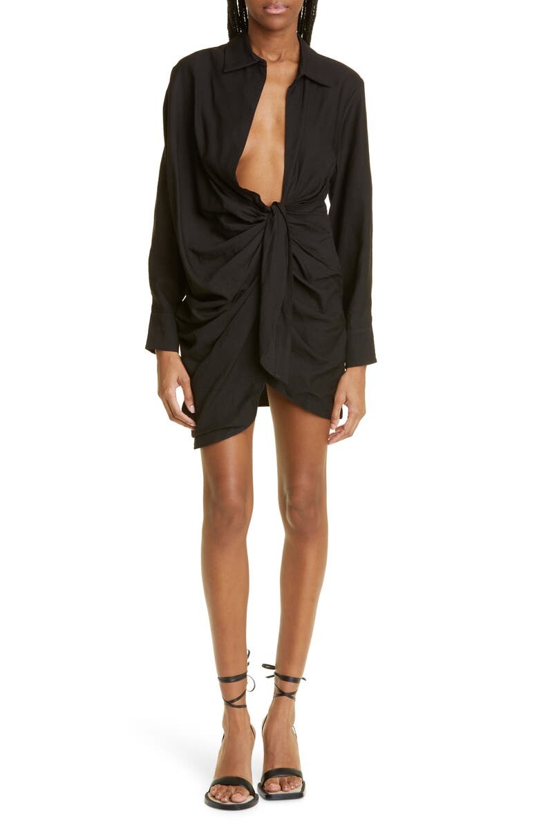 

Платье La Robe Bahia с длинными рукавами и поясом JACQUEMUS, черный
