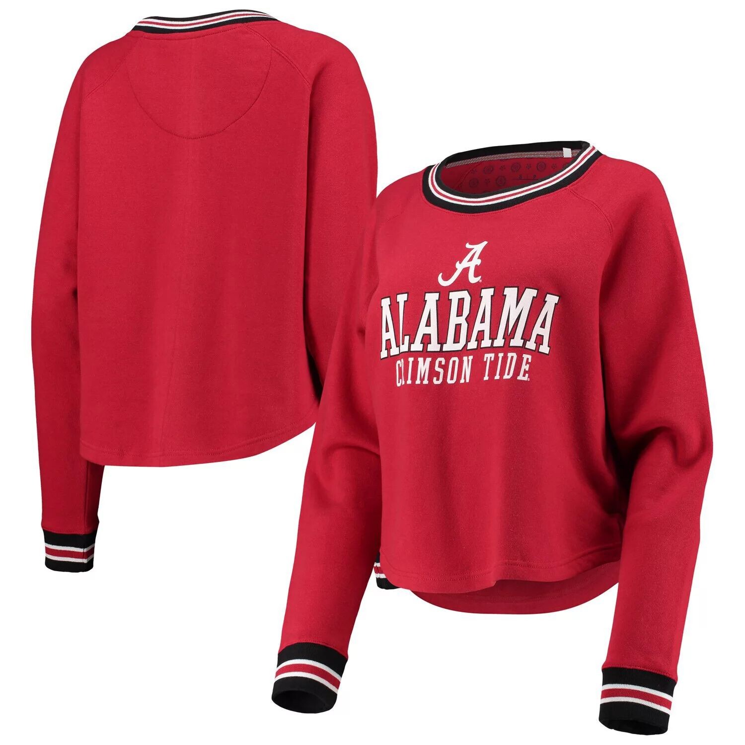 

Женский укороченный пуловер с регланами Pressbox Crimson Alabama Crimson Tide Cali Cozy, толстовка с регланами
