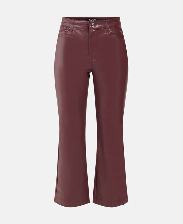 

Брюки из кожи DKNY, бордовый