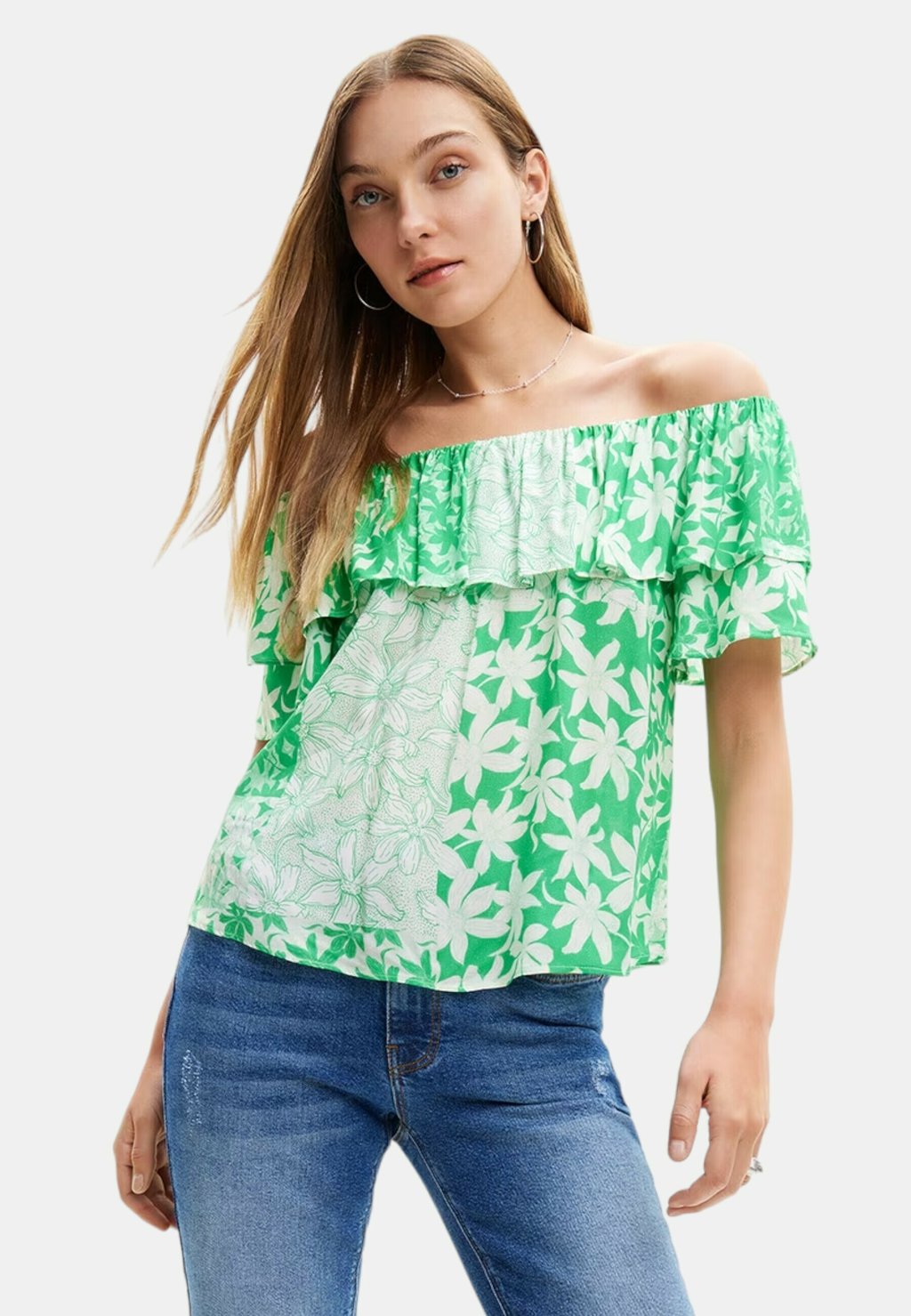 Блузка Desigual, зеленый