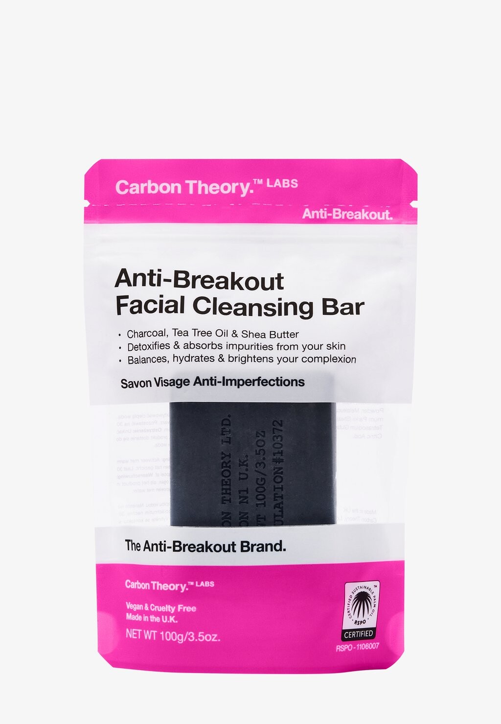 

Очищающее средство Charcoal & Tea Tree Oil Breakout Control Facial Cleansing Bar Carbon Theory