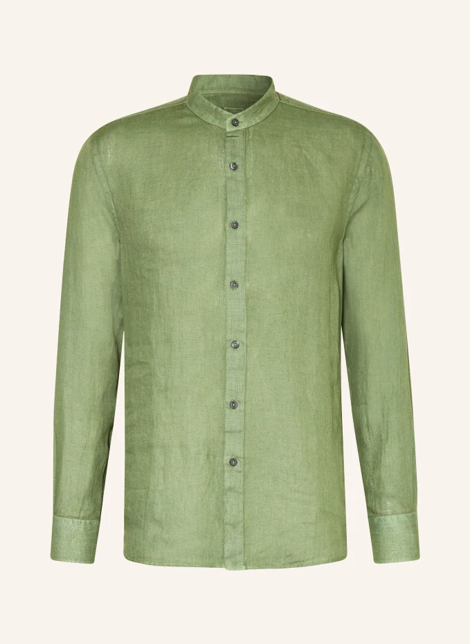 Льняная рубашка узкого кроя 120%Lino, зеленый