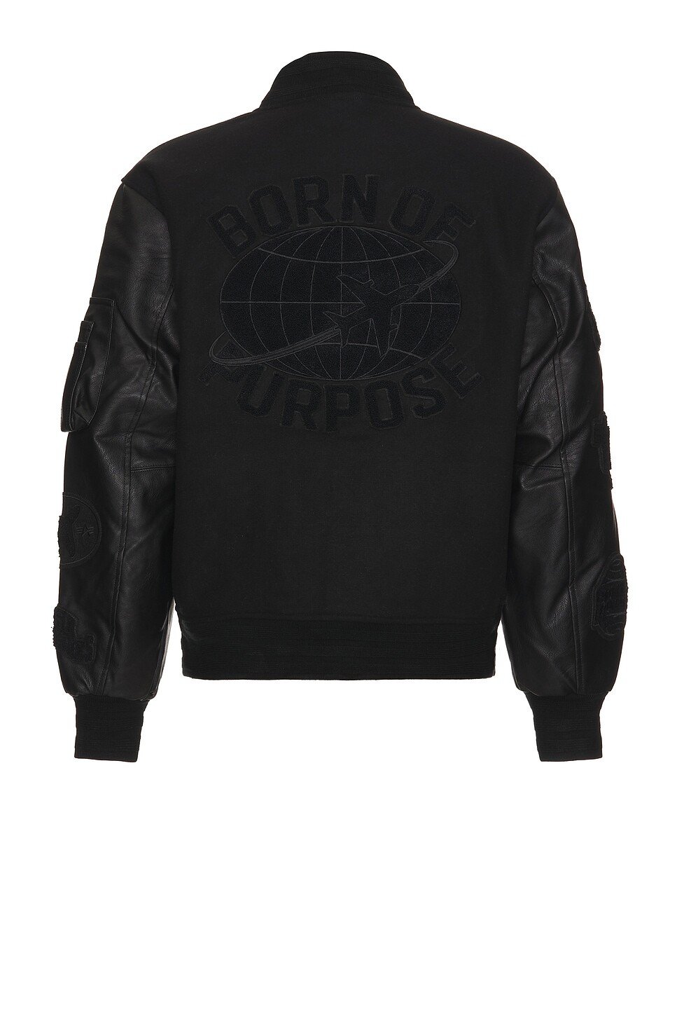 

Кожаная университетская куртка MA-1 Alpha Industries, черный