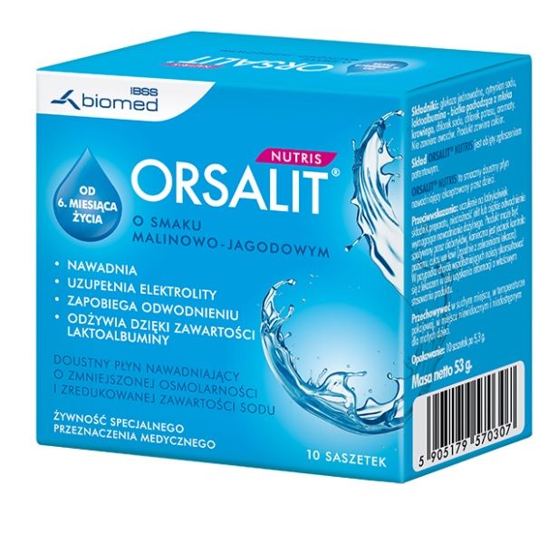 цена Orsalit Nutris пакетики с электролитами, 10 шт.