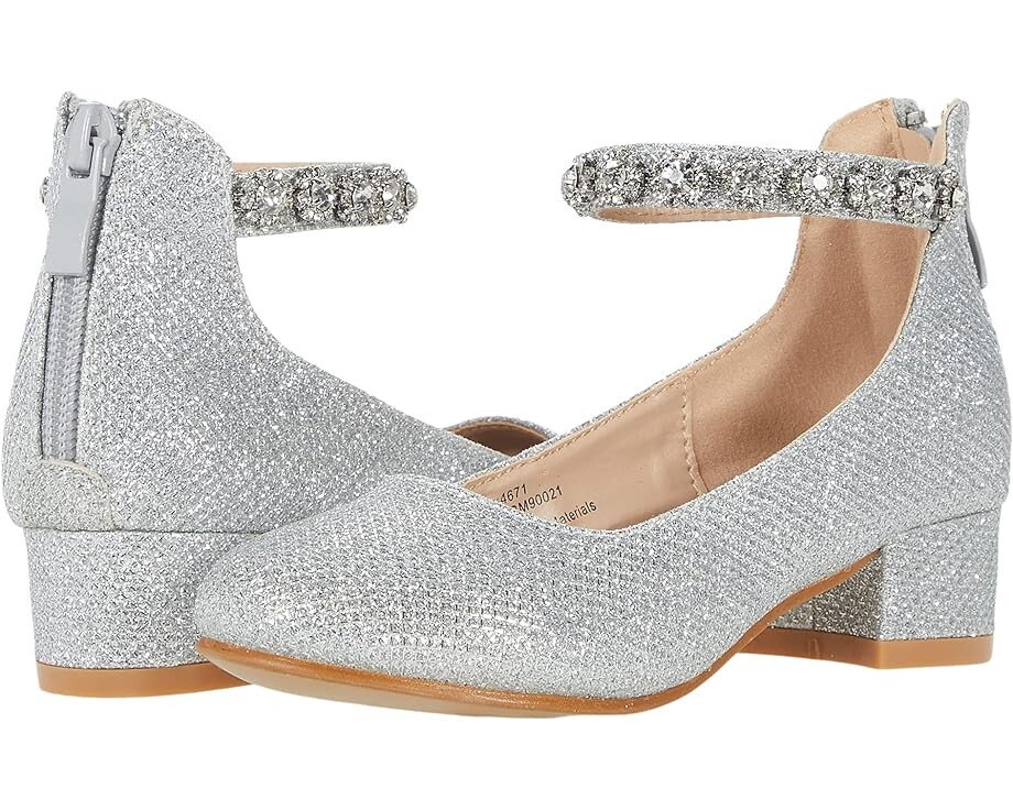

Туфли Badgley Mischka Leah Ankle Strap Pump, серебряный