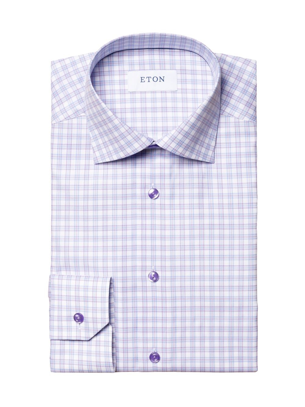 

Рубашка Slim Fit в клетку стрейч Eton, фиолетовый