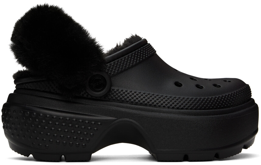 

Черные сабо на подкладке Stomp Crocs