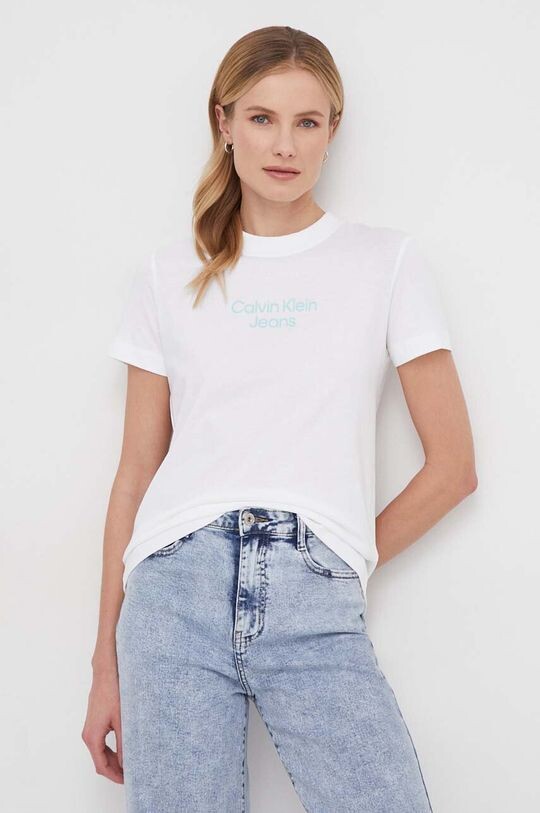 

Хлопковая футболка Calvin Klein Jeans, белый