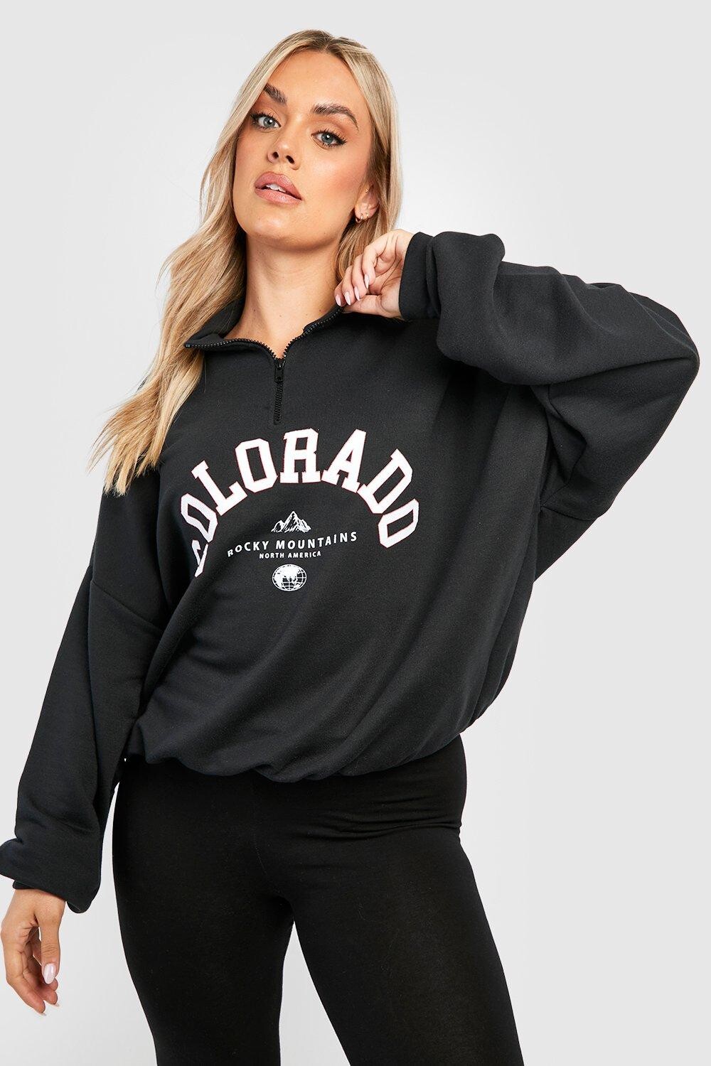 

Свитшот plus colorado на половине молнии Boohoo, черный