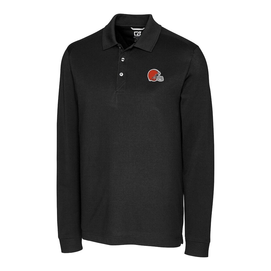 

Поло с длинным рукавом Cutter & Buck Cleveland Browns, черный