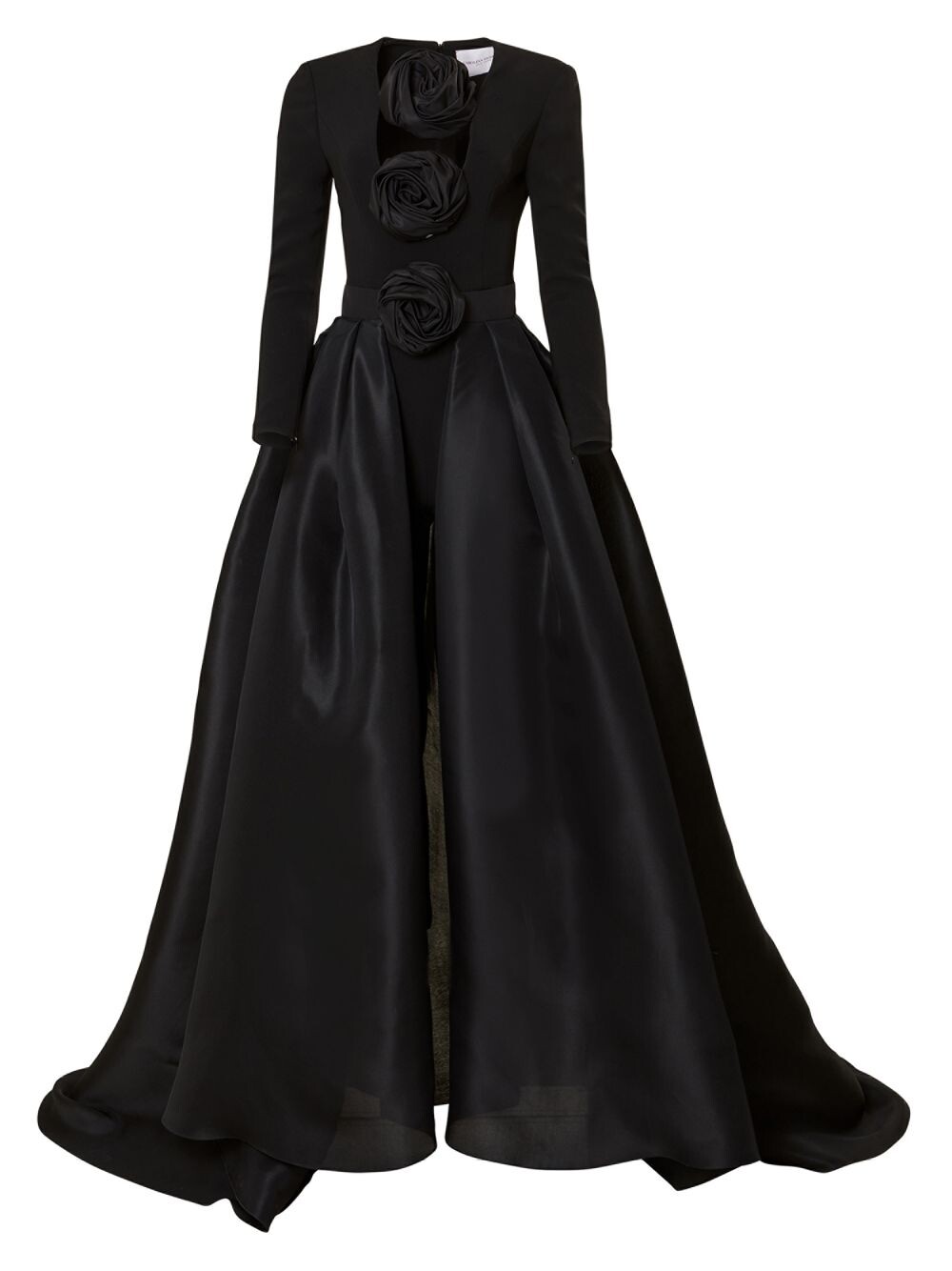 

Комбинезон с глубоким вырезом Rosette Walk-Thru Carolina Herrera, черный