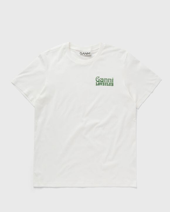 

Топ Ganni Thin Jersey Loveclub Relaxed Tee, цвет tofu