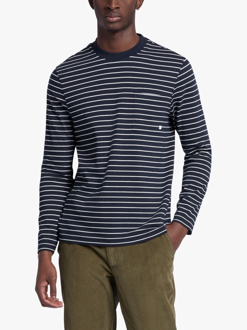

Футболка Farah Giuseppe Regular Fit в полоску из органического хлопка, темно-синий