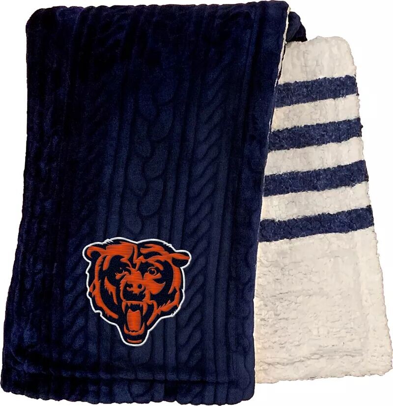 

Плед Pegasus Sports Chicago Bears с тиснением в полоску из шерпы Nfl