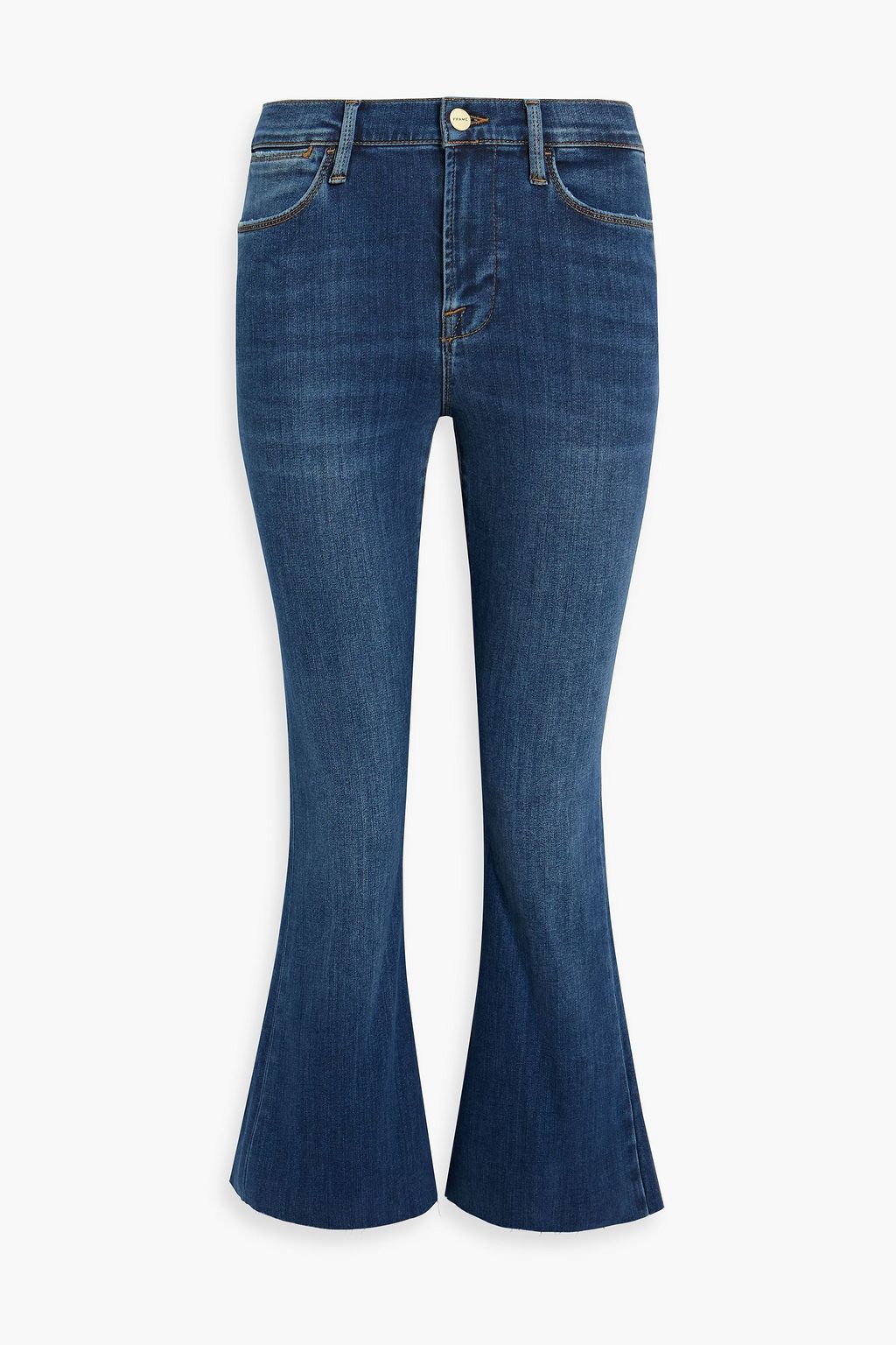 Укороченные расклешенные джинсы Le High с высокой посадкой FRAME, синий джинсы укороченные широкие frame le palazzo с высокой посадкой kerry