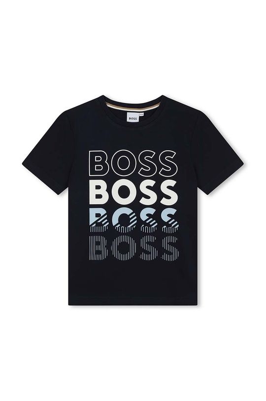 Boss Детская хлопковая футболка, военно-морской