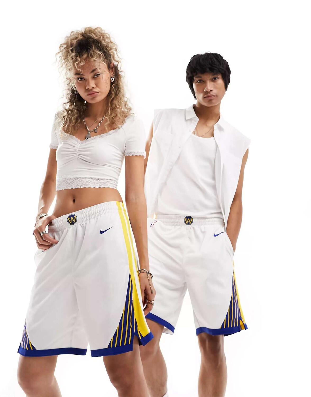 

Белые шорты унисекс Nike NBA Golden State Warriors
