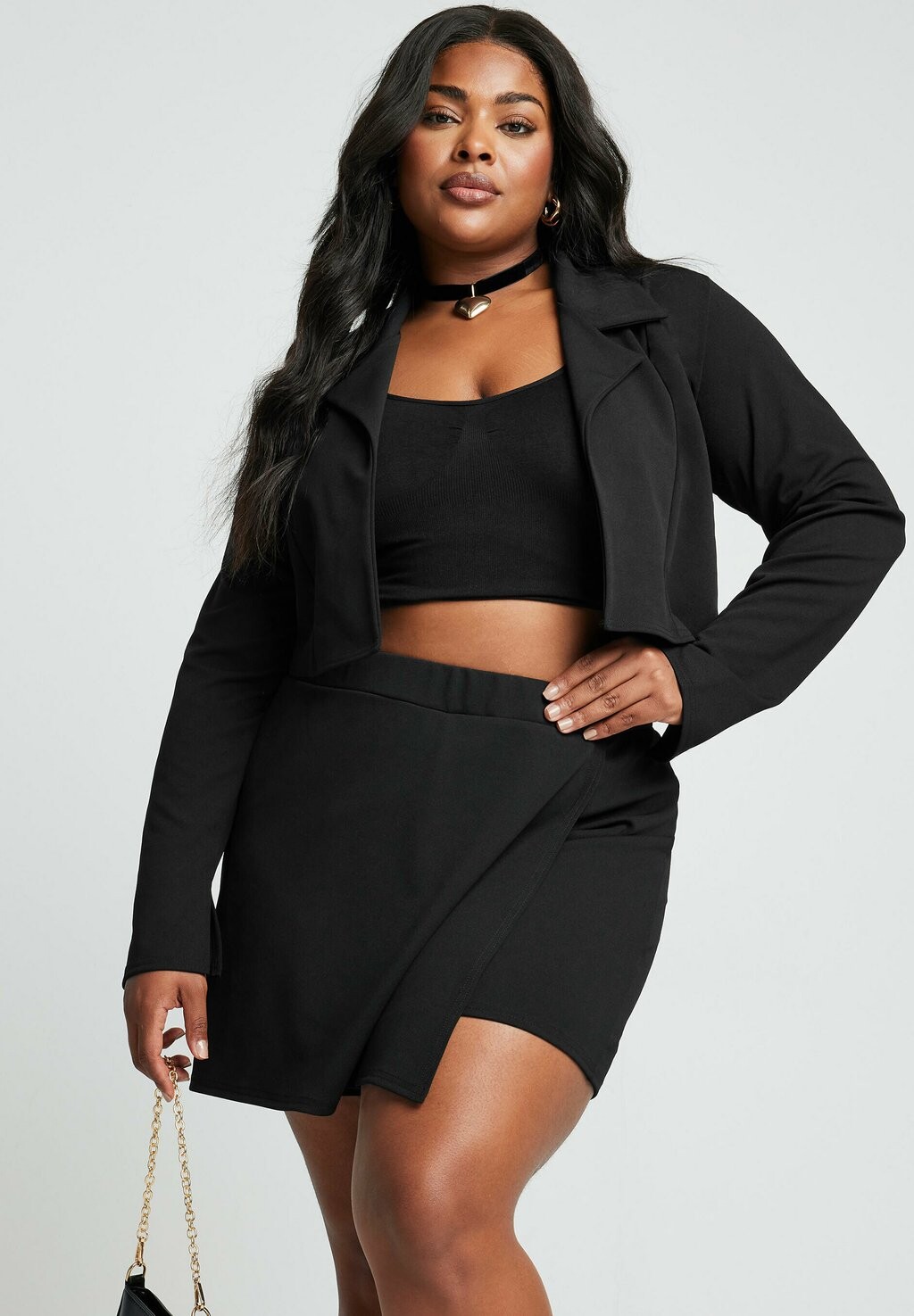 

Блейзер CROPPED Yours Clothing, черный