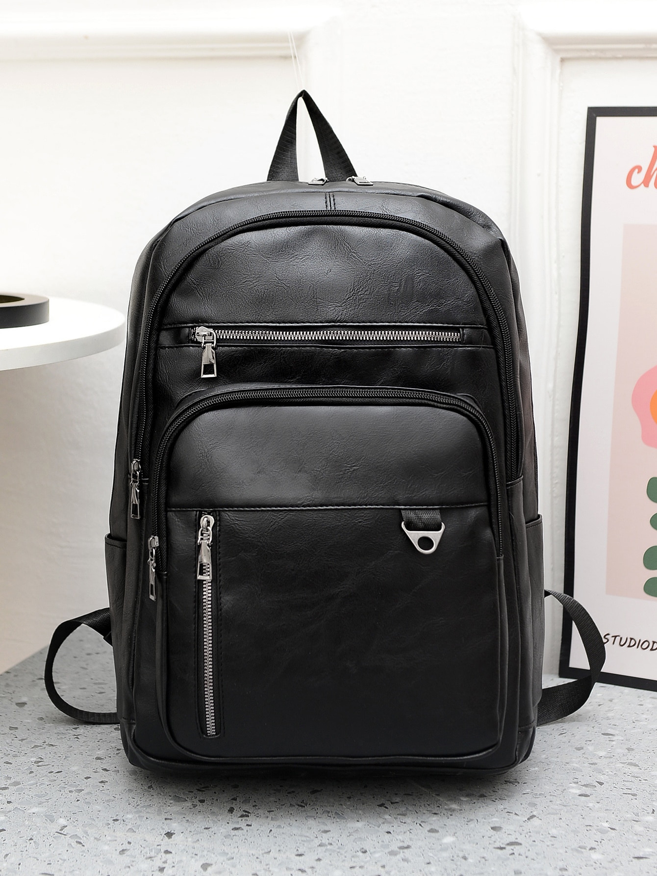 15,6-дюймовый складной мужской минималистичный рюкзак большой емкости, черный мужской минималистичный рюкзак большой емкости черный