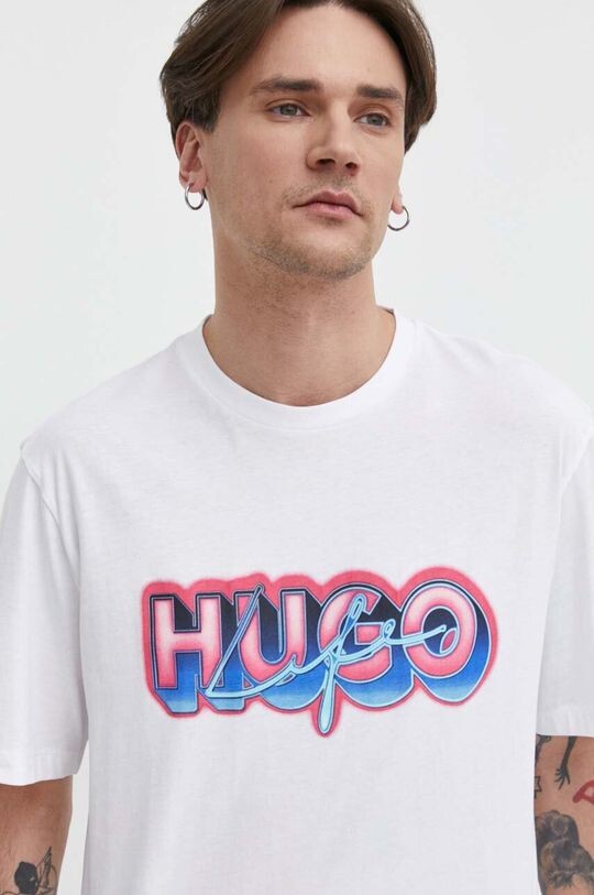 

Хлопковая футболка Hugo, белый