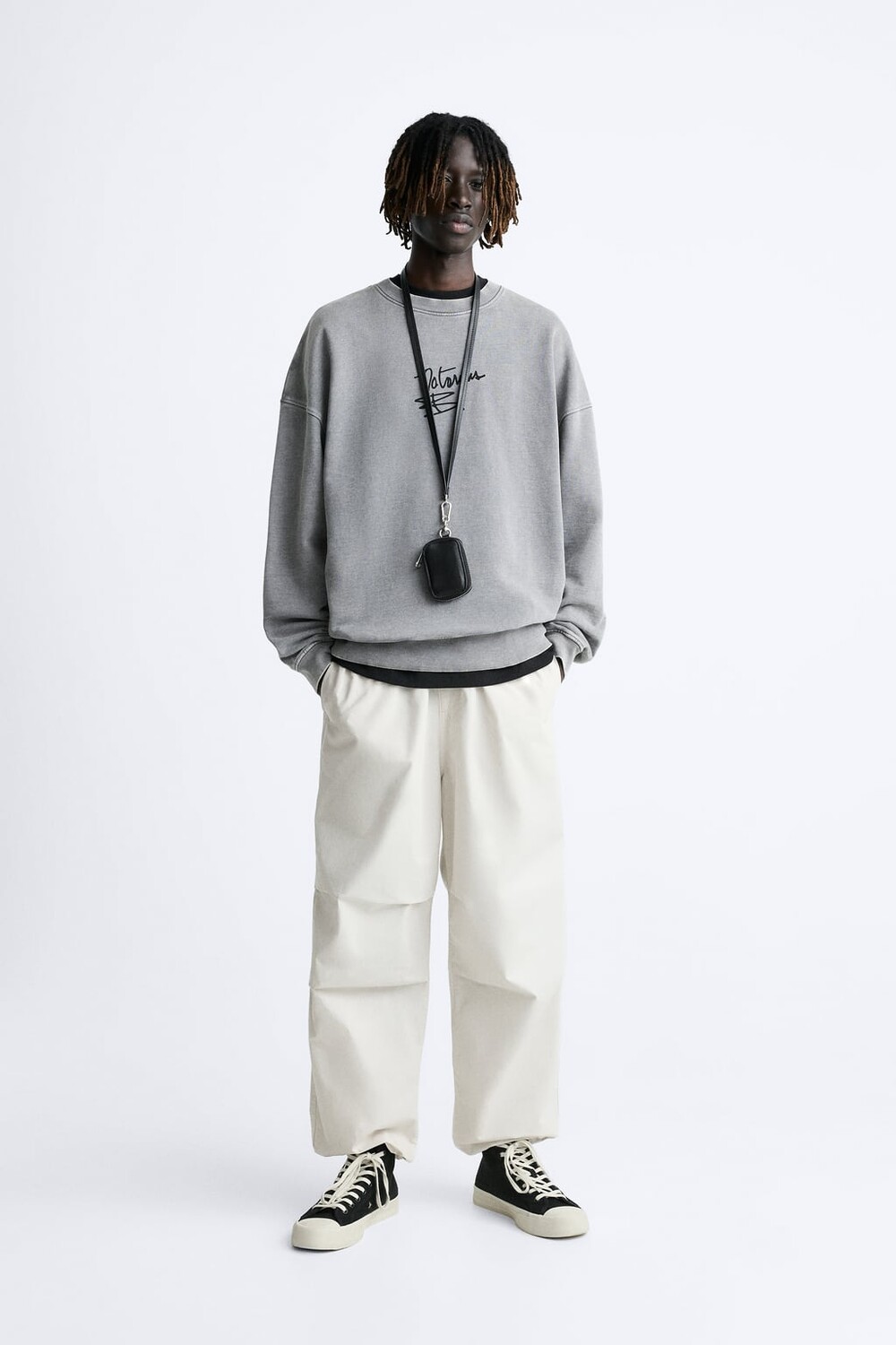 

Свитшот the notorious big brooklyn mint ZARA, серый