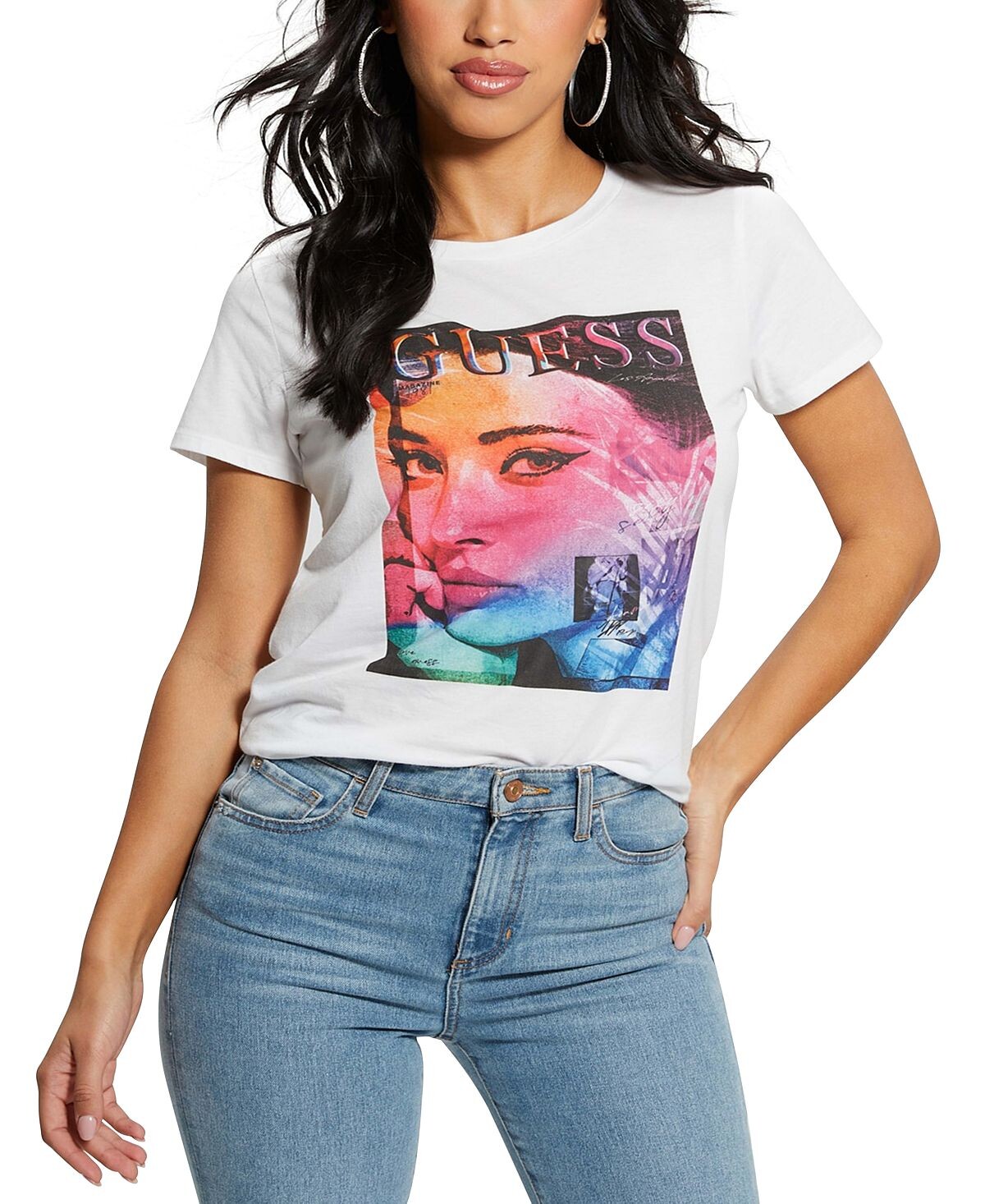 

Женская футболка Easy с короткими рукавами Ombré Magazine GUESS