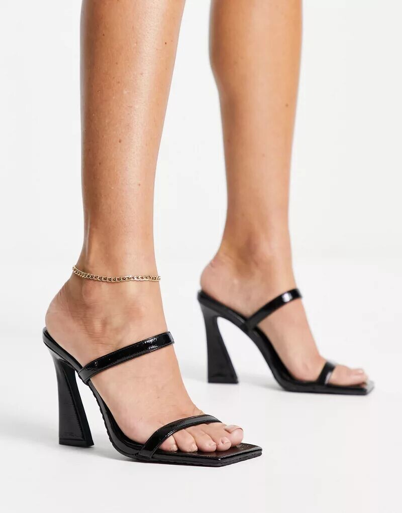 

Черные туфли-лодочки с двумя ремешками River Island