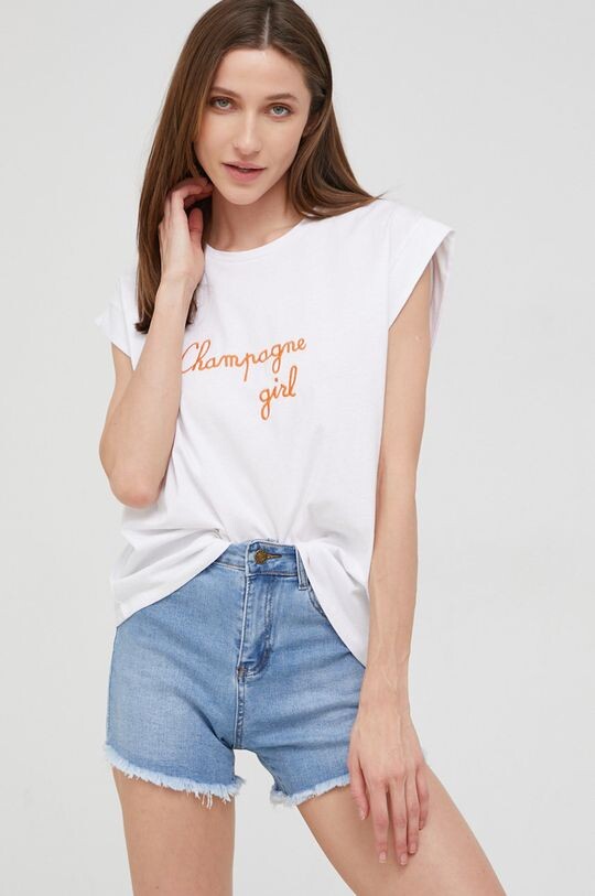 

Хлопковая футболка Answear Lab, белый