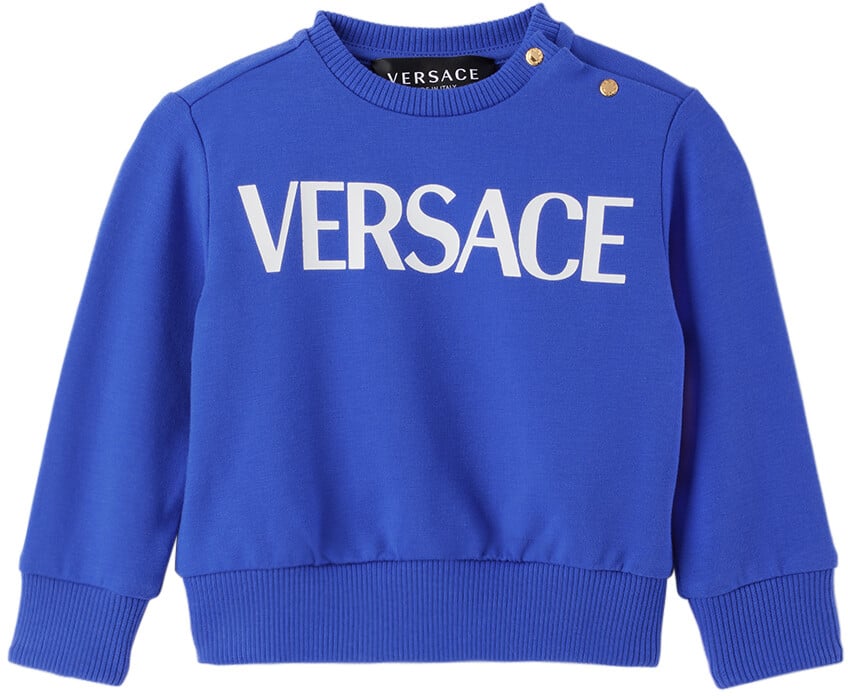 

Голубой свитшот с принтом Ярко-синий/Белый Versace