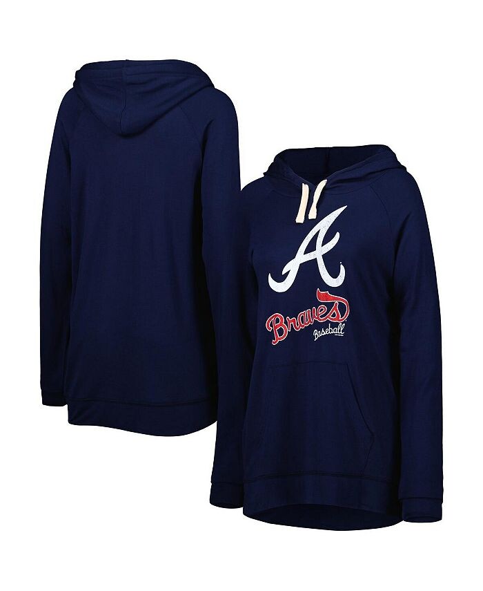 

Женский темно-синий пуловер с капюшоном Atlanta Braves перед игрой реглан Touch, синий