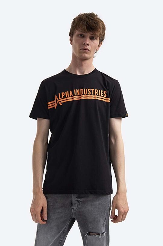 

Хлопковая футболка Alpha Industries, черный