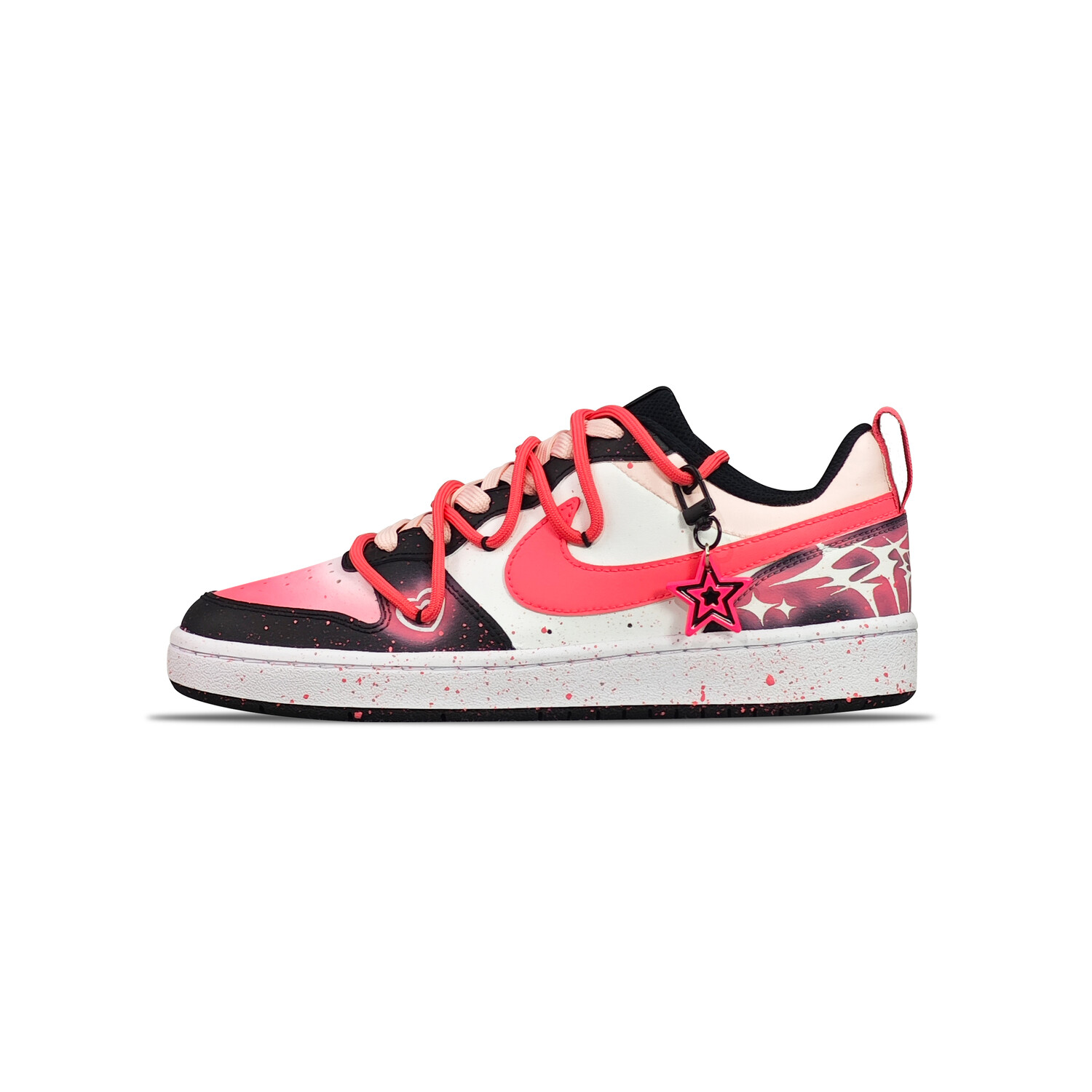 

Кроссовки Nike Court Borough 2 Skateboarding Shoes Women's Low-top Black Pink White, черный
