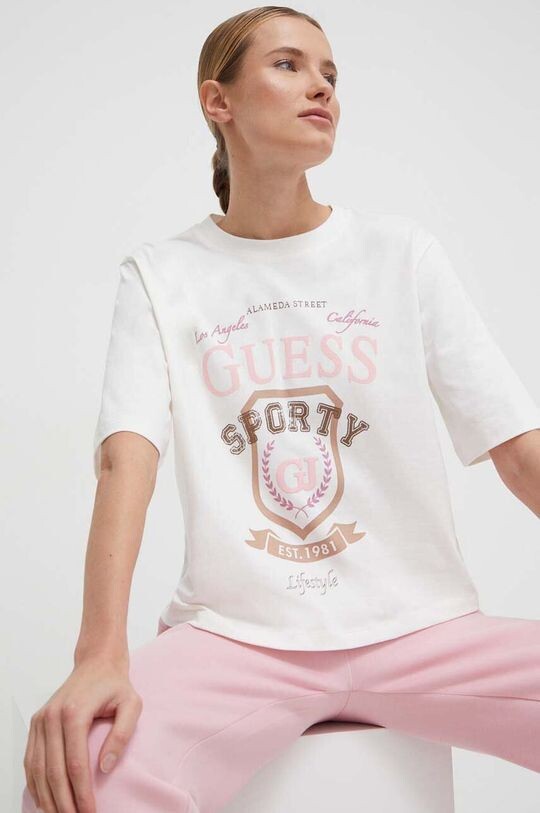 

Футболка из хлопка Guess, бежевый
