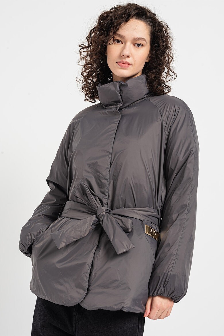 

Зимняя куртка с карманами и поясом Armani Exchange, серый