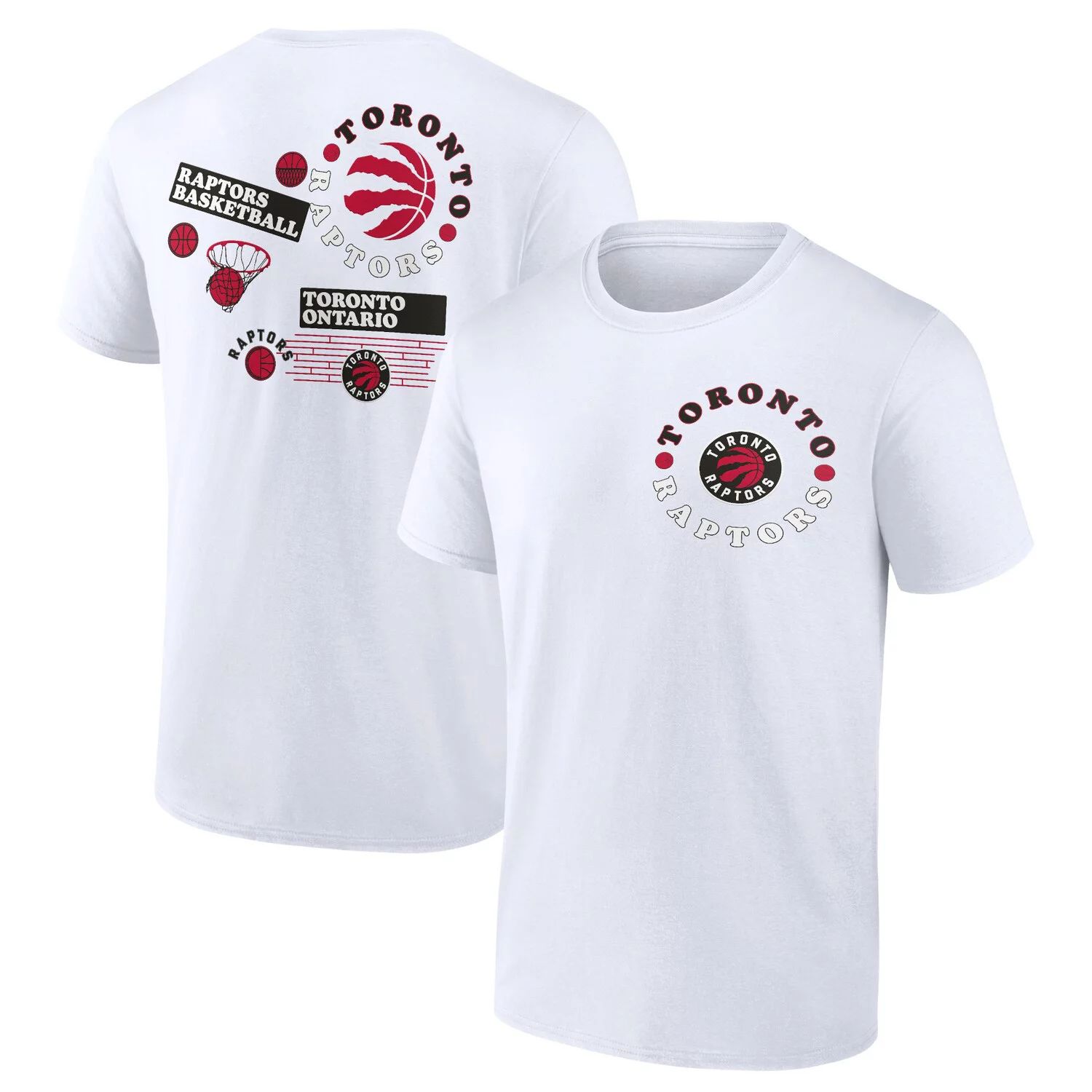 Мужская белая коллективная футболка с логотипом Toronto Raptors Street Fanatics