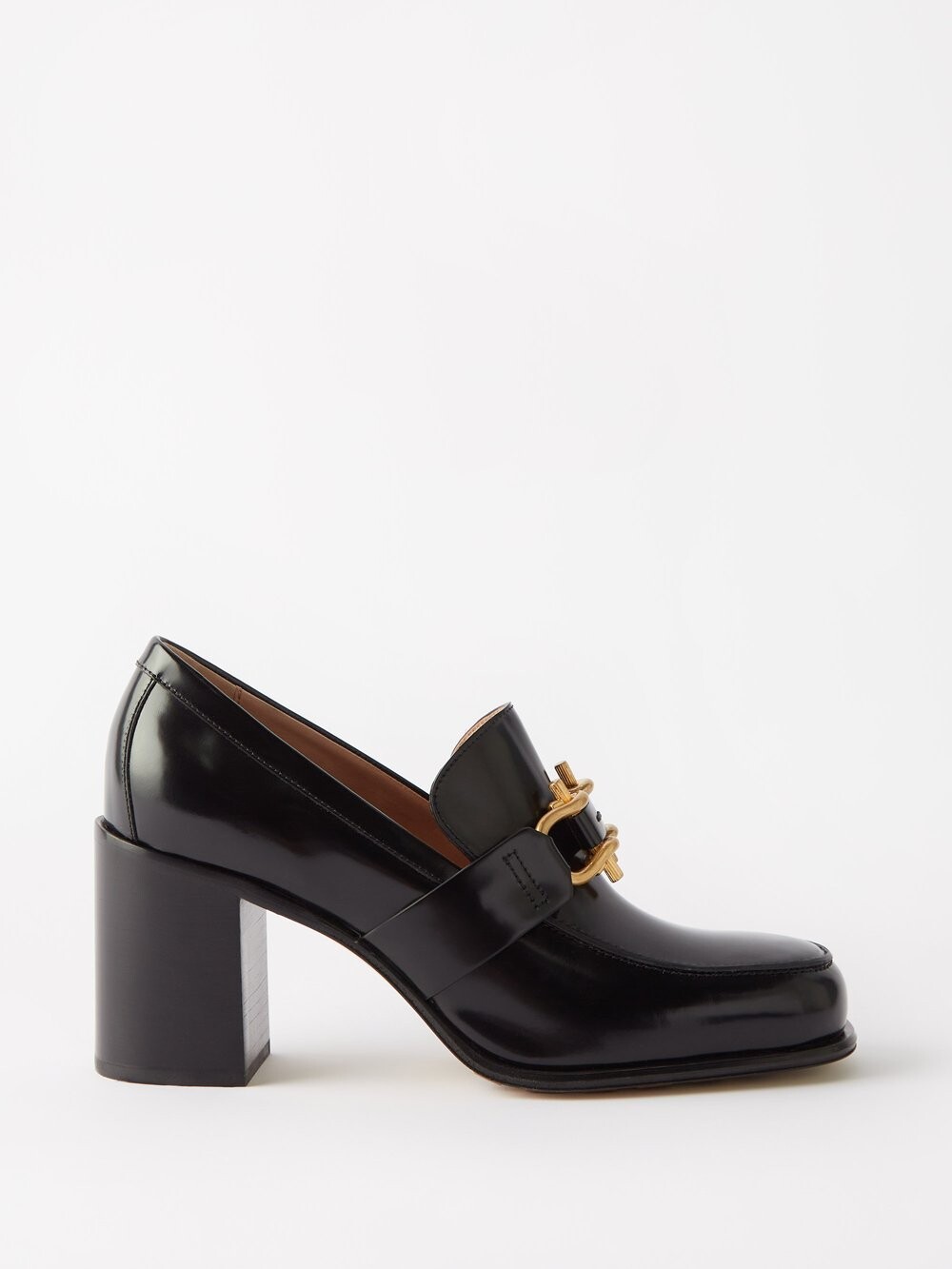 

Кожаные лоферы monsieur 70 на блочном каблуке Bottega Veneta, черный
