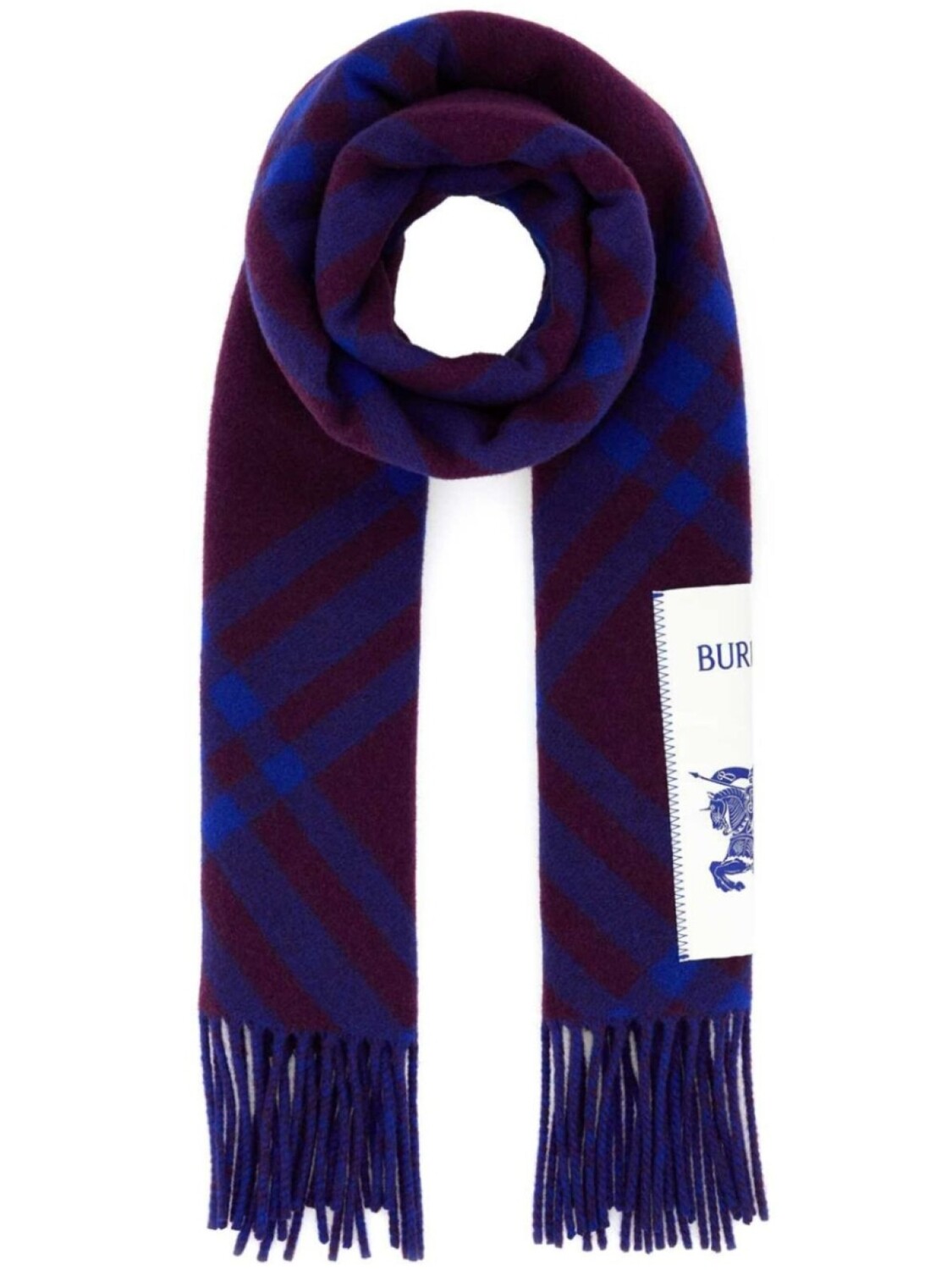 

Кашемировый шарф с вышивкой Burberry, синий