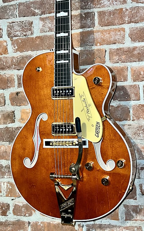 цена Электрогитара Gretsch G6120TG-DS Players Edition Nashville with Dynasonics and Bigsby - Roundup Orange, Support Small Business & Buy It Here !