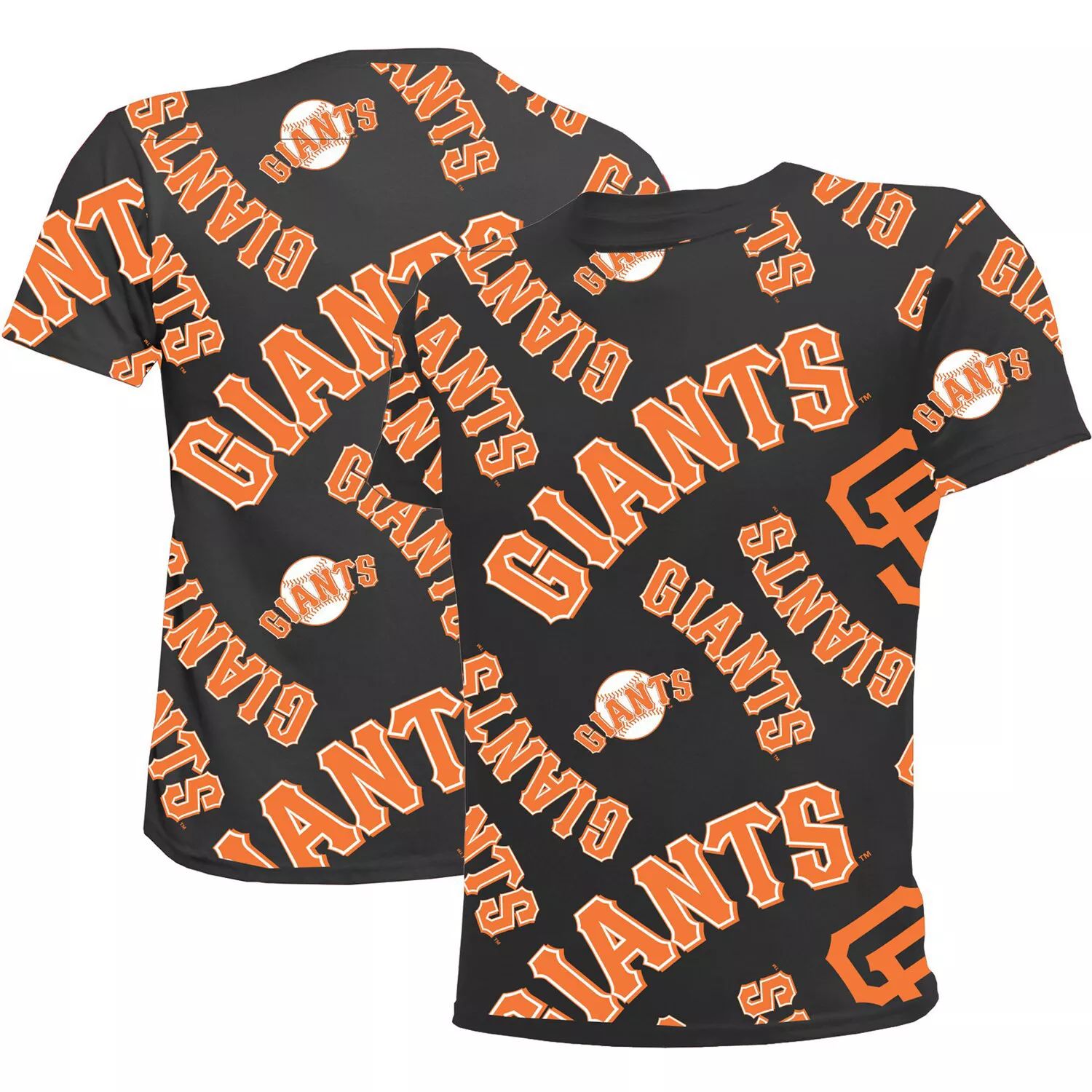 Черная футболка команды San Francisco Giants Allover Youth Stitches Stitches цена и фото