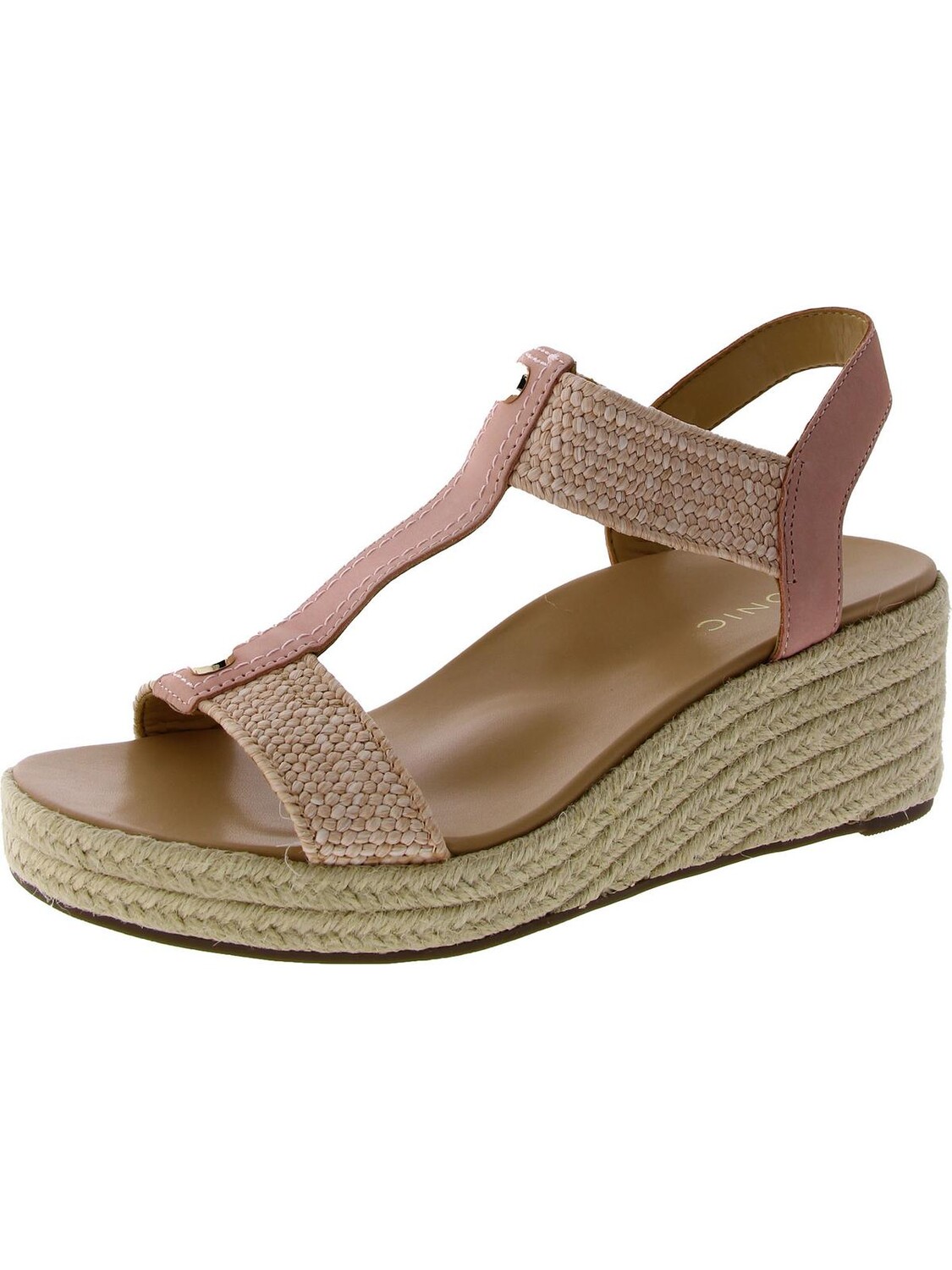 

Calera Женские кожаные босоножки на танкетке с ремешком на пятке Vionic, цвет Light Pink Leather