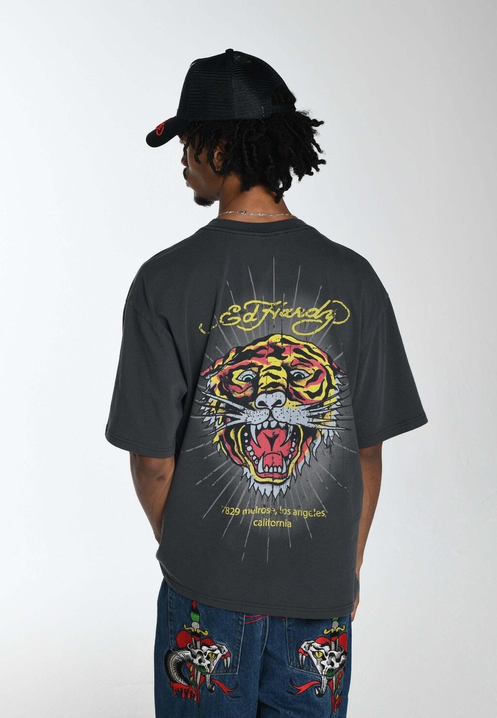 

Футболка с принтом Melrose Tiger Relaxed Ed Hardy, цвет charcoal