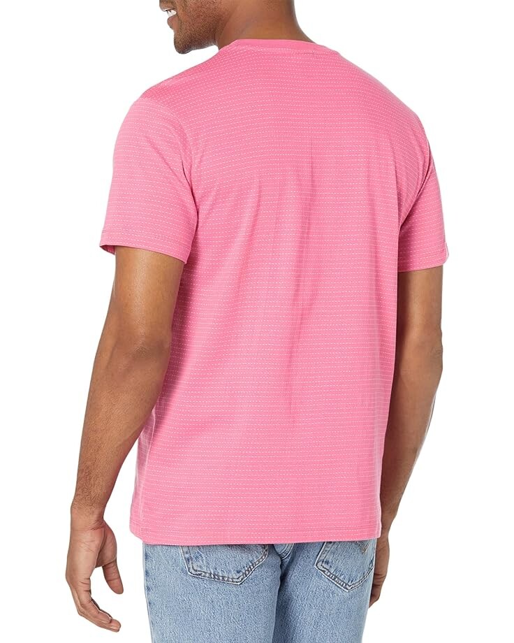 

Футболка U.S. POLO ASSN. Crew Neck Jacquard Micro Stripe Tee, цвет Pink Sangria