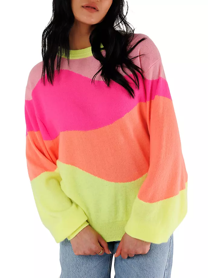 

Кашемировый свитер Lollypop Mellon с цветными блоками Crush Cashmere, цвет bellini flamingo